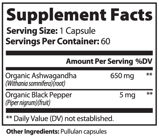 Ashwagandha Root — Supplement Facts