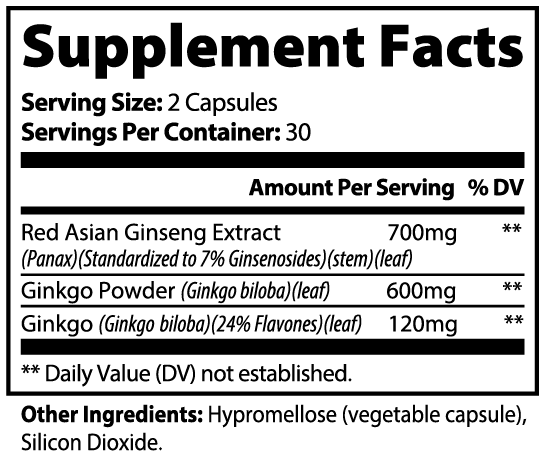 Ginkgo Biloba + Ginseng — Supplement Facts
