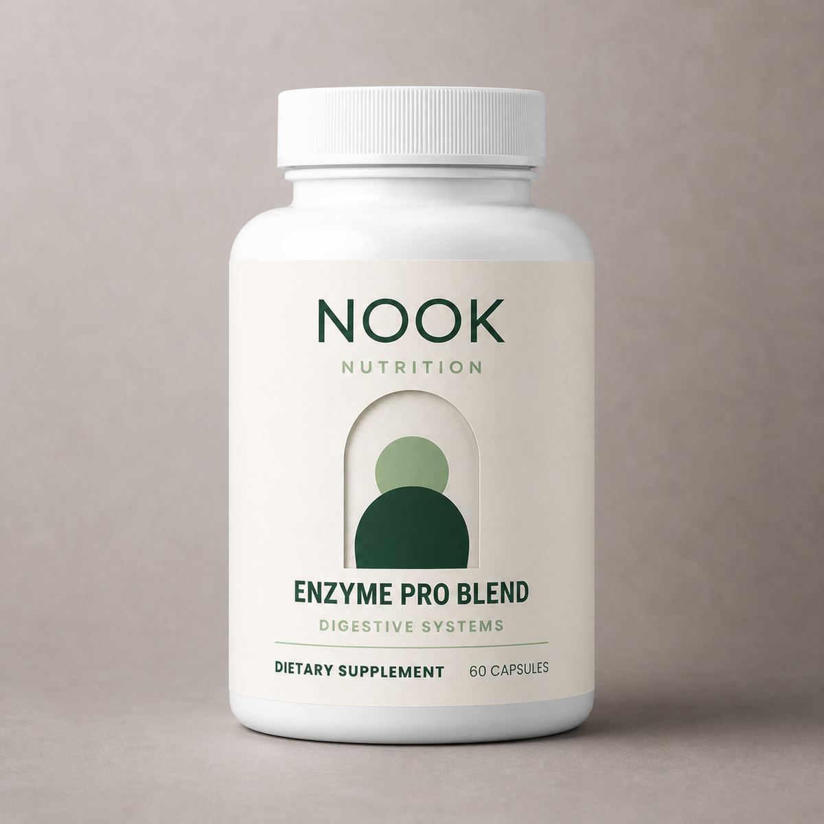 Nook Enzyme Pro Blend — corrected NOOK NUTRITION front-only product art