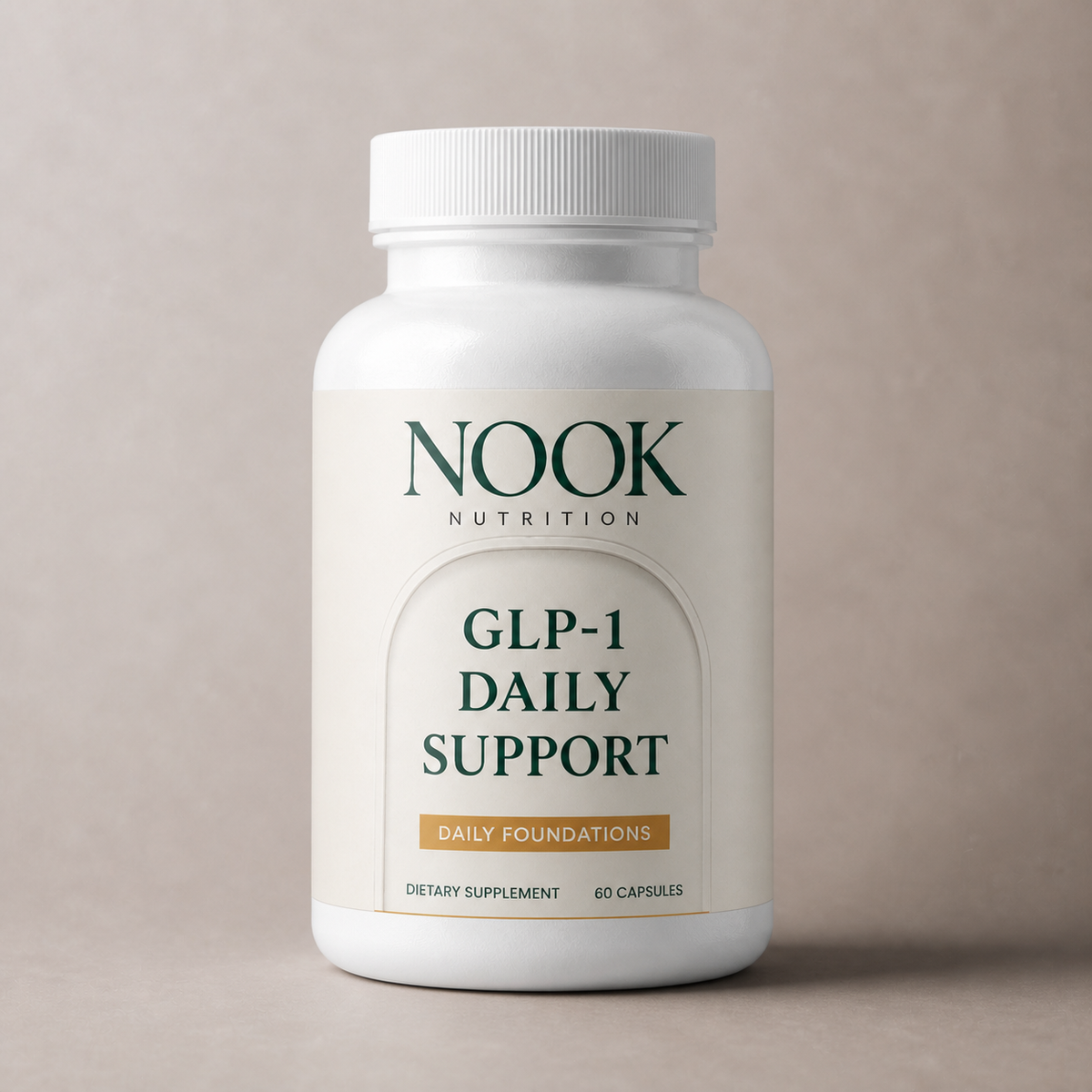 Nook GLP-1 Daily Support — corrected NOOK NUTRITION front-only product art
