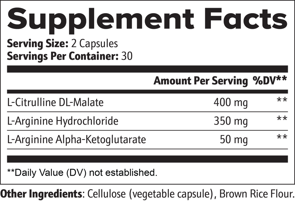 L-Citrulline + L-Arginine — Supplement Facts