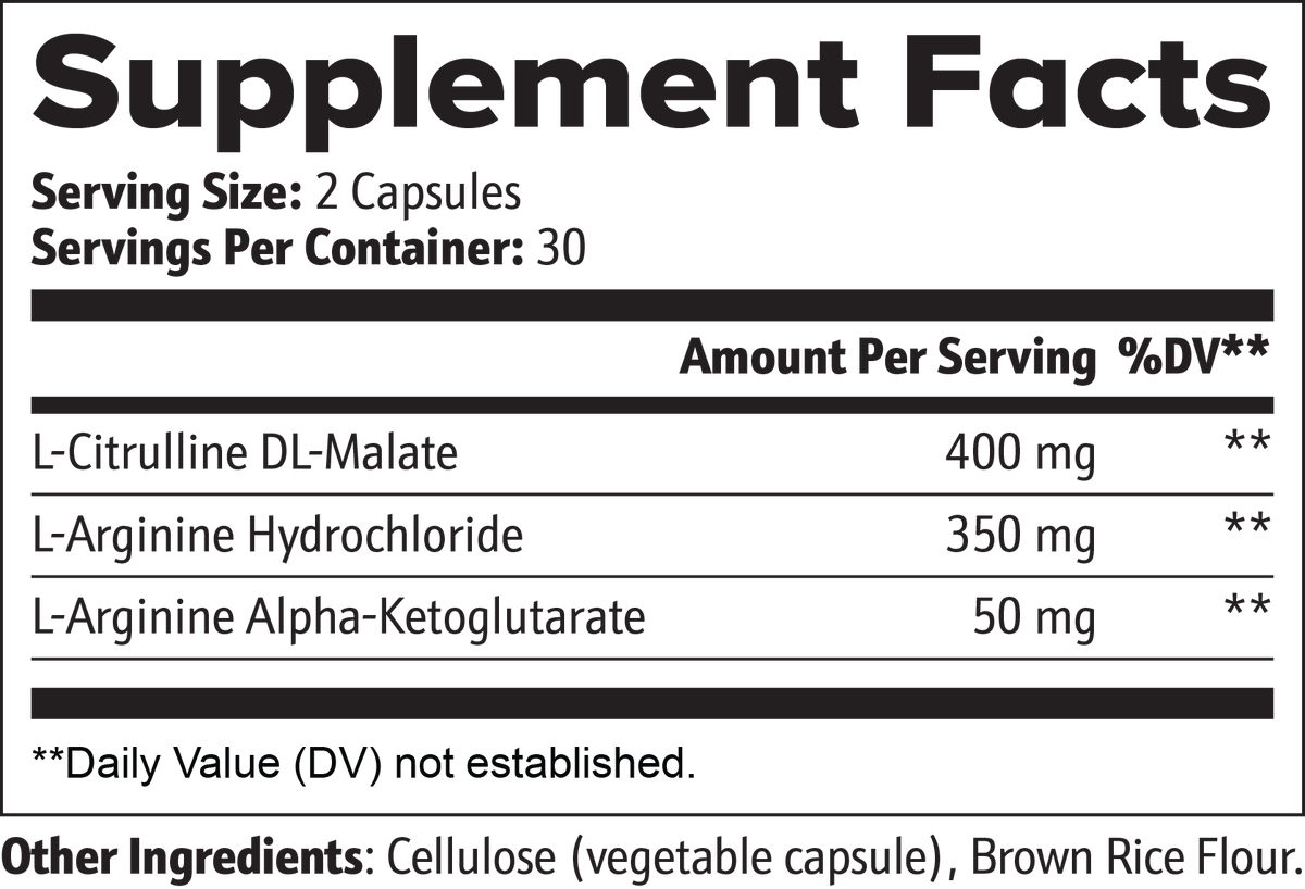 L-Citrulline + L-Arginine — Supplement Facts