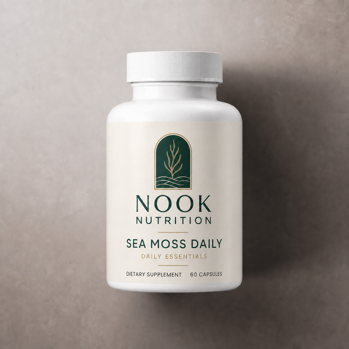 Nook Sea Moss Daily — corrected NOOK NUTRITION front-only product art